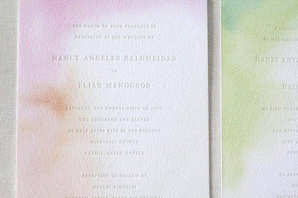 We shared the Watercolor wedding invitations we made