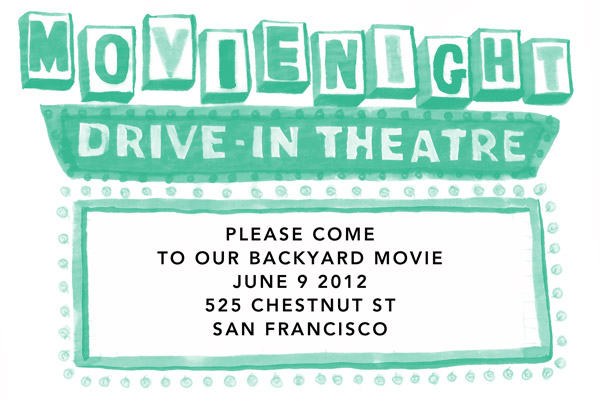 Backyard Movie Night: Invitations