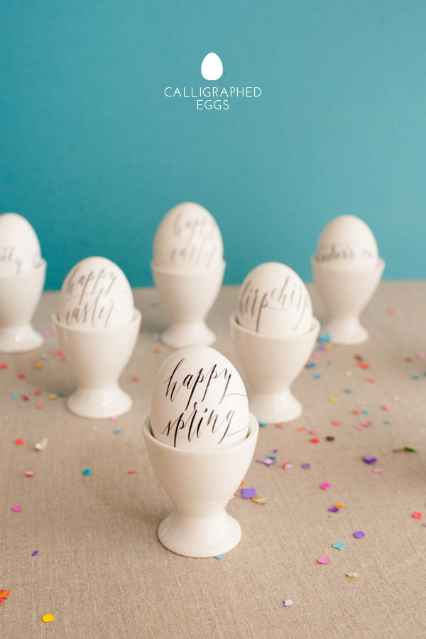 Calligraphed Eggs DIY + Free Template | Oh Happy Day | Pinterest Picks - Decorating Easter Eggs