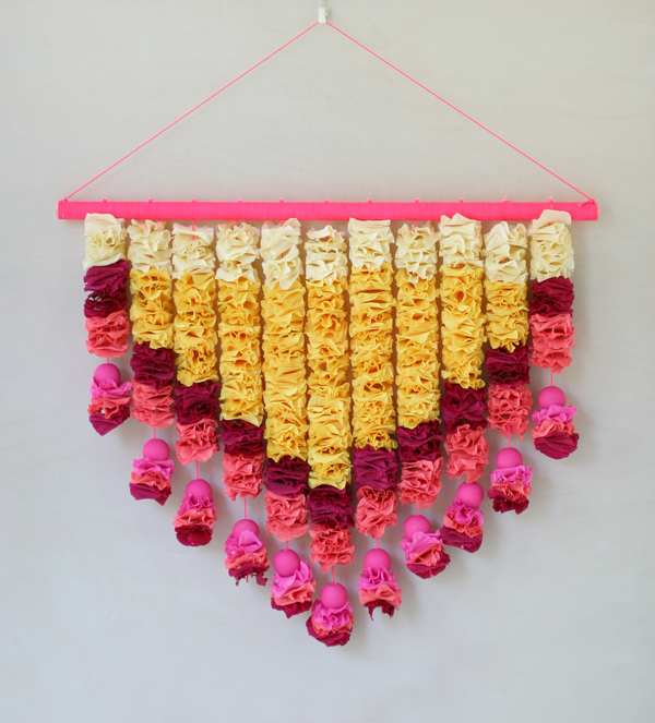Crepe Paper Petals Wall Hanging | Oh Happy Day!