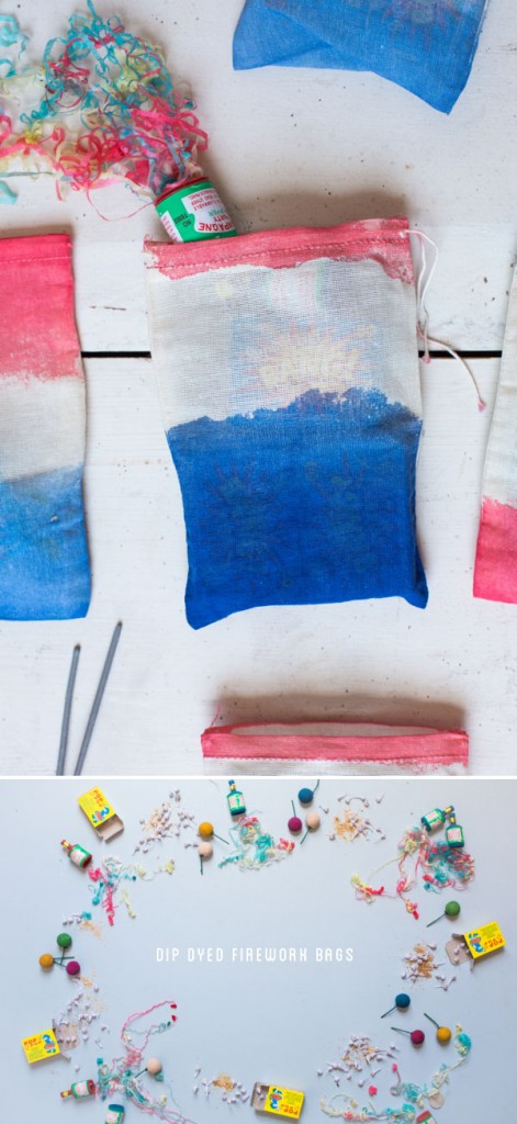 Dip Dyed Firework Bags DIY