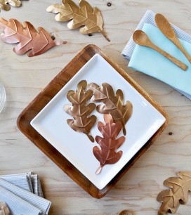 Foil Leaves Table Decor | Oh Happy Day!