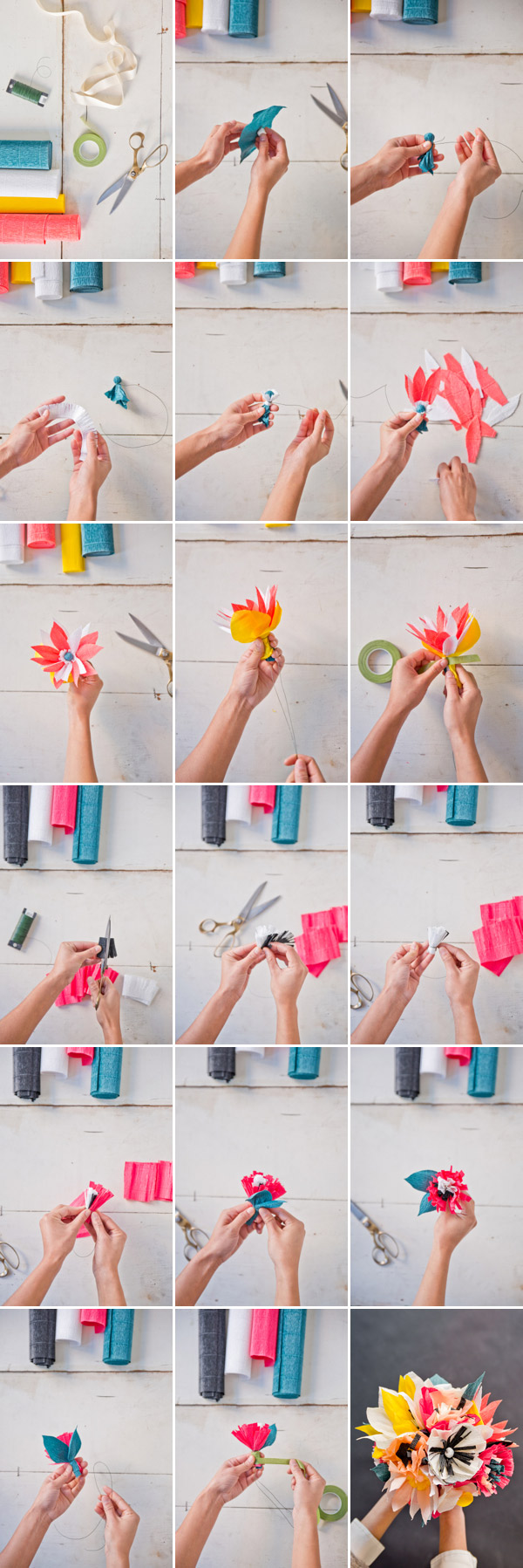 How To Make A Paper Flower Bouquet With Sticky Notes