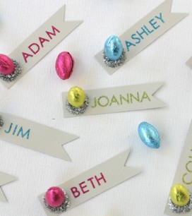Glitzy Easter Placecards | Oh Happy Day!