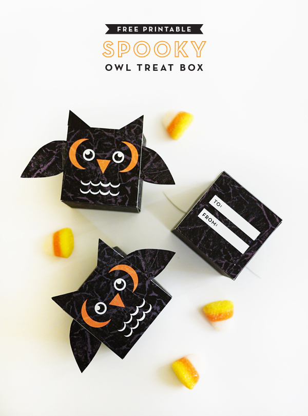 Imprimable Spooky Owl Treat Box | Oh Happy Day!