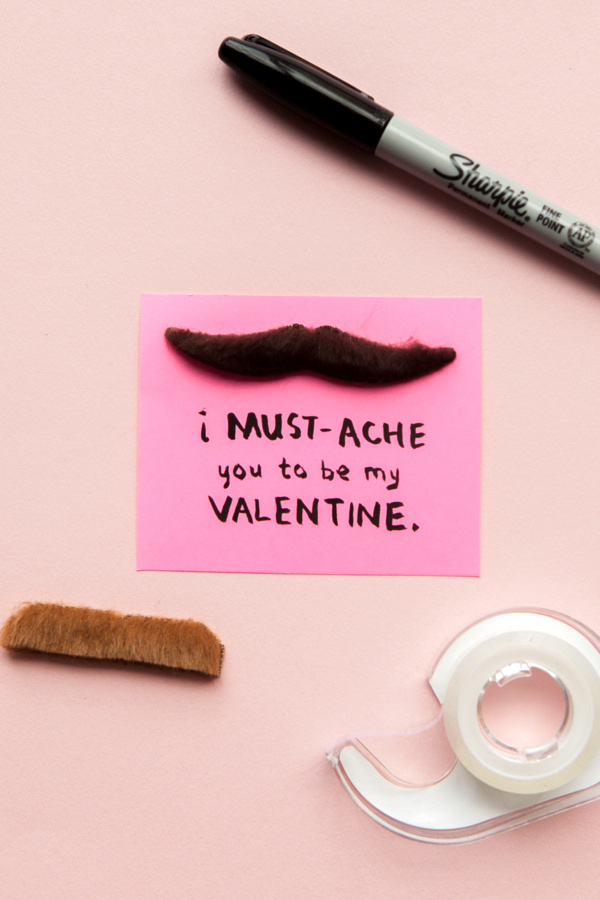 Mustache Valentine | 14 Awesome Candy-Free Valentines | Oh Happy Day